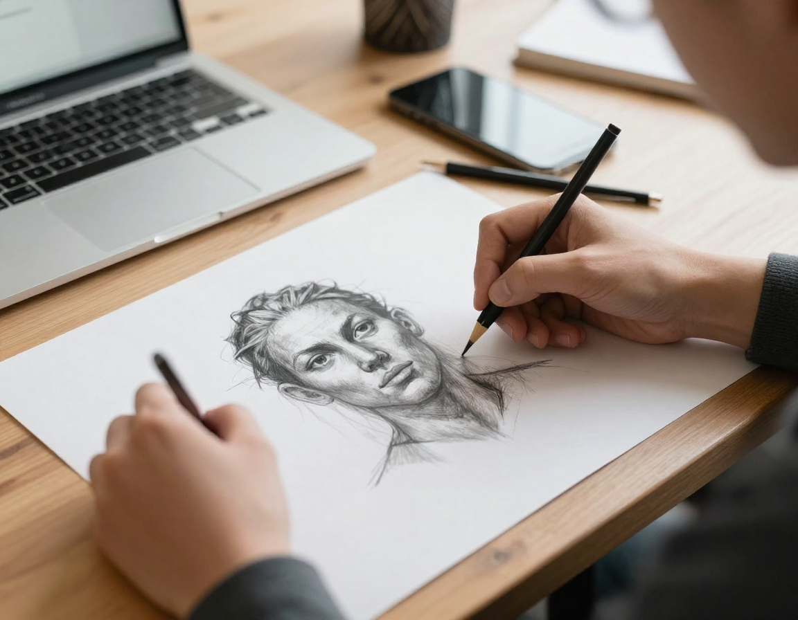 Online drawing class closeup view on the Luxurytrguarante platform